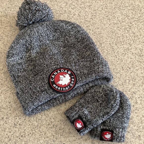 CANADA WEATHER GEAR Beanie Mittens Set Heather Gray - Picture 12 of 12